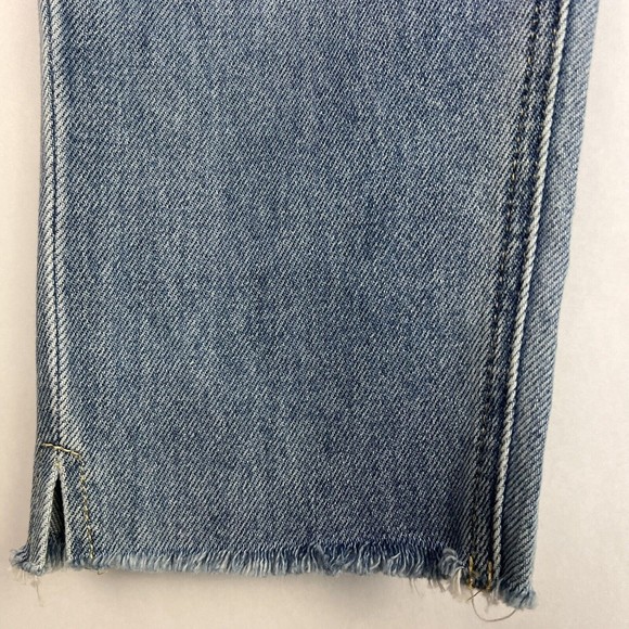 Kancan Jeans Womens 5/26 Light Wash Mid Rise Distressed Destroyed Tapered Denim - Picture 9 of 14